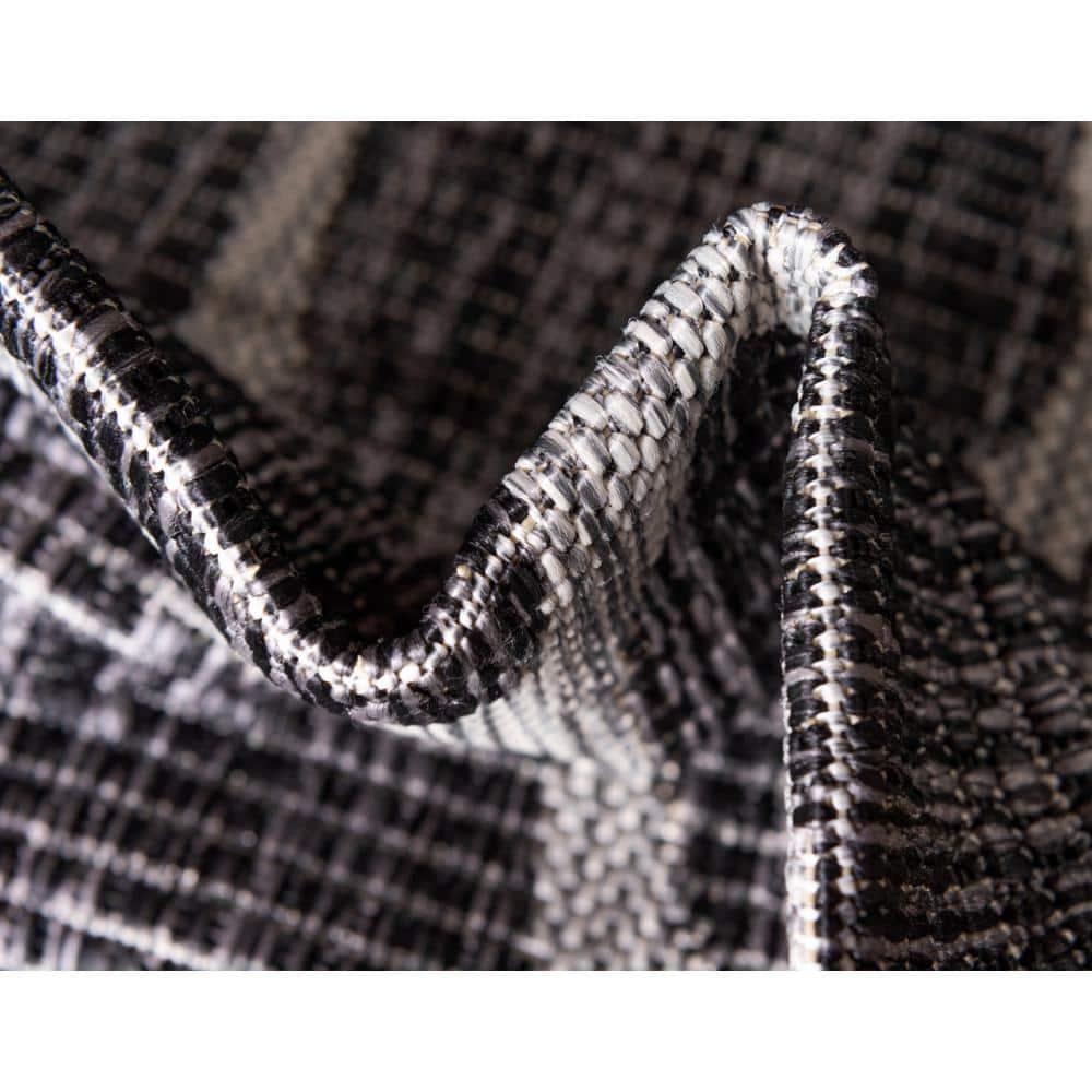Unique Loom 6' 1 x 9' 0 Rectangle Indoor/Outdoor Safari Charcoal Gray Area Rug