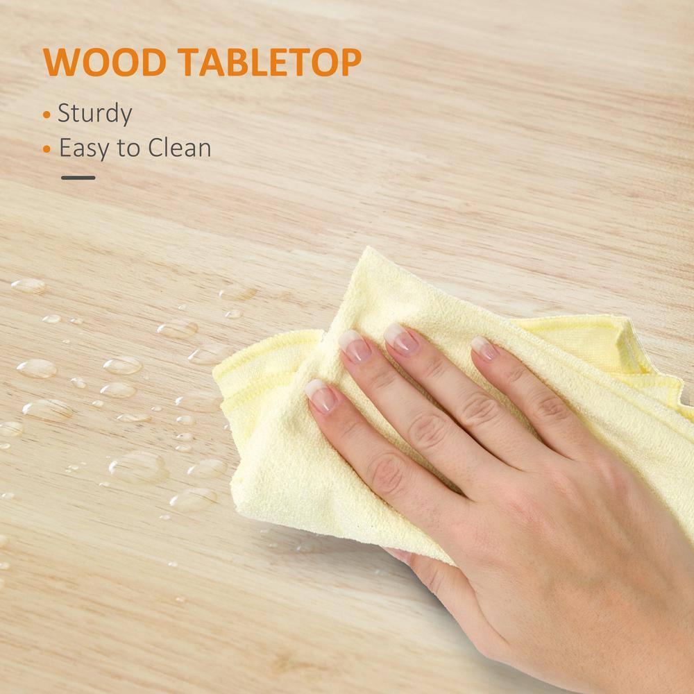 HOMCOM Rolling Kitchen Cart with Wood Top, Kitchen Island with Storage Drawer on Wheels for Dining Room, White