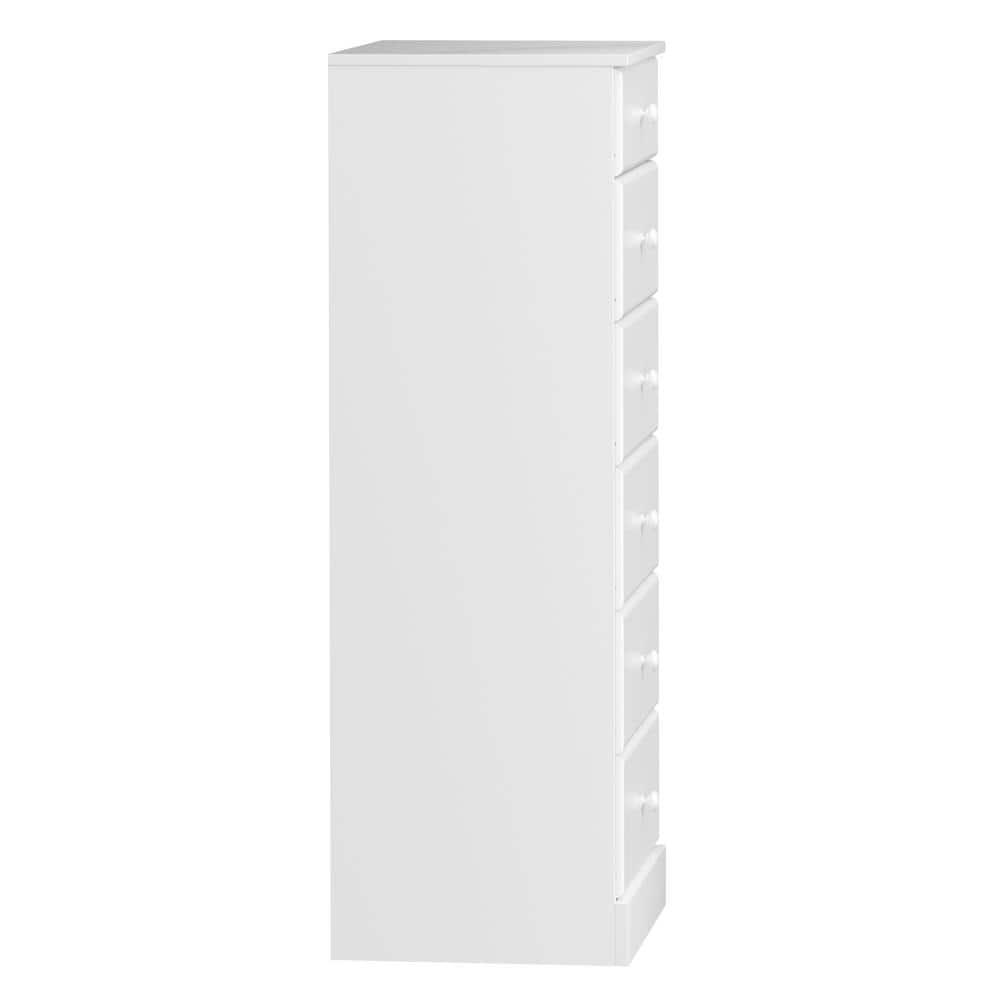 6 Drawers Astrid Vertical Dresser White - Prepac: Laminated Composite Wood, 5 Year Warranty, Nursery Storage