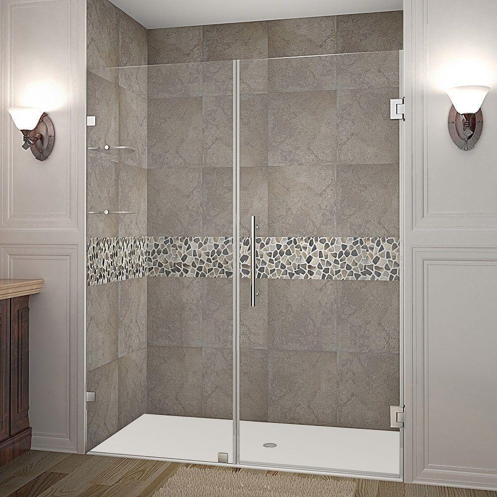 Nautis GS 60" W x 72" H Hinged Frameless Shower Door