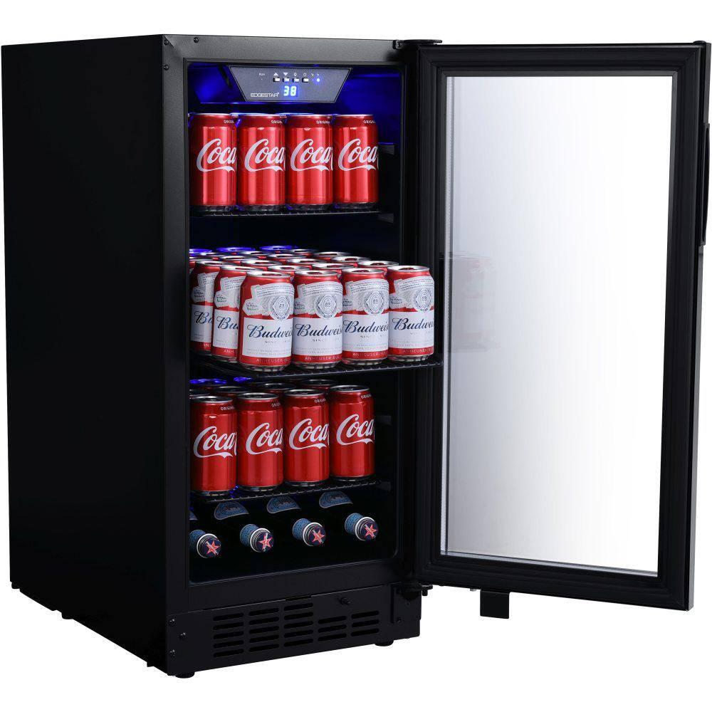 EdgeStar BBR901BL 15 Inch Wide 80 Can Built-In Beverage Center with Slim Design