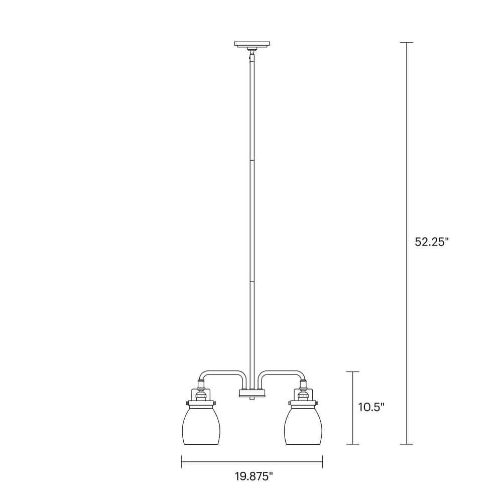 Brushed Nickel 3-Light Chandelier with Clear Seeded Glass Shades