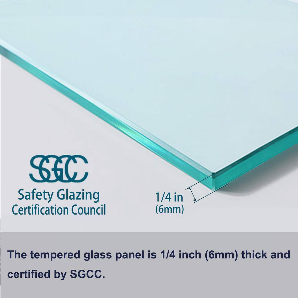 32-33.5 in. W x 72 in. H Pivot Swing Frameless Shower Door with Clear SGCC Tempered Glass