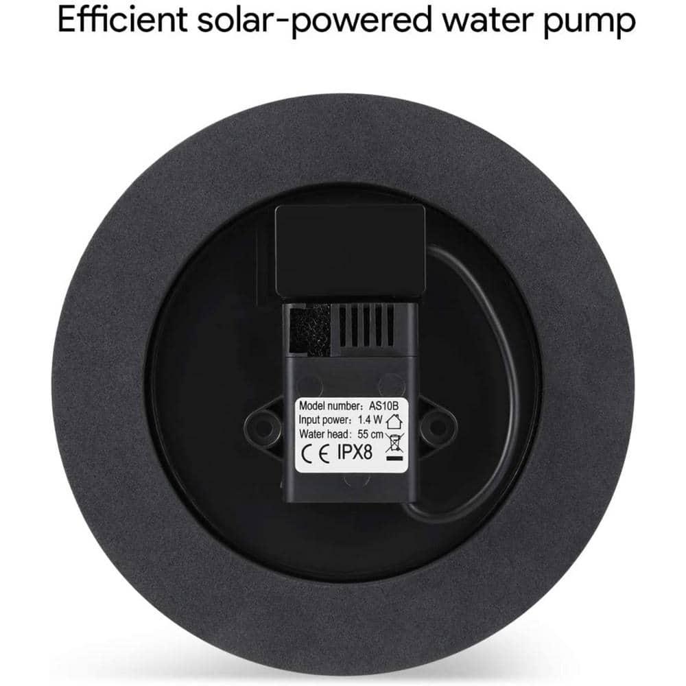 Dartwood Solar Bird Bath and Water Fountain with 4 Different Nozzle Heads - Perfect for Bird Baths and Small Ponds