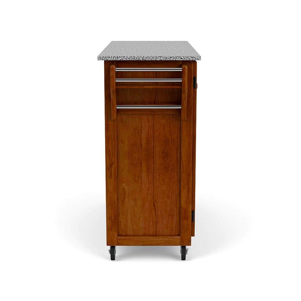 Create-a-Cart Cherry Kitchen Cart with Salt and Pepper Granite Top