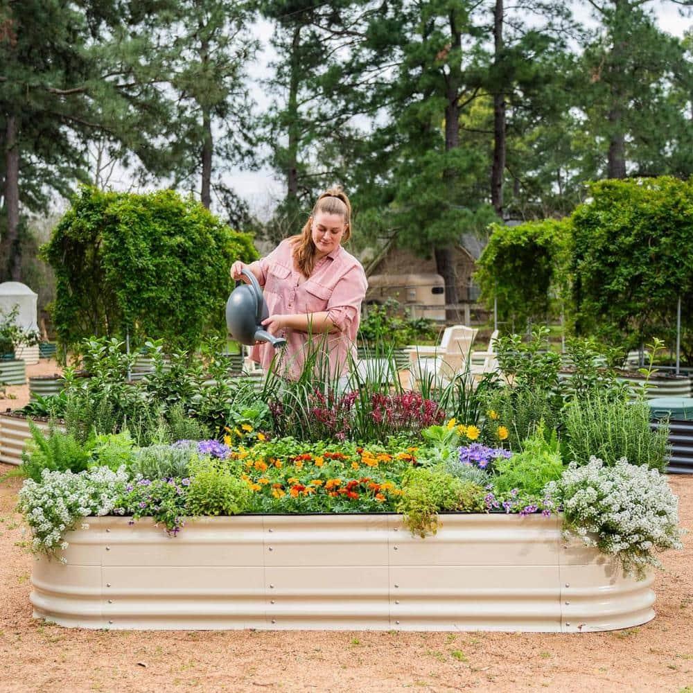 Vego Garden Novel 17" Tall 6 In 1 Modular Metal Outdoor Raised Garden Bed