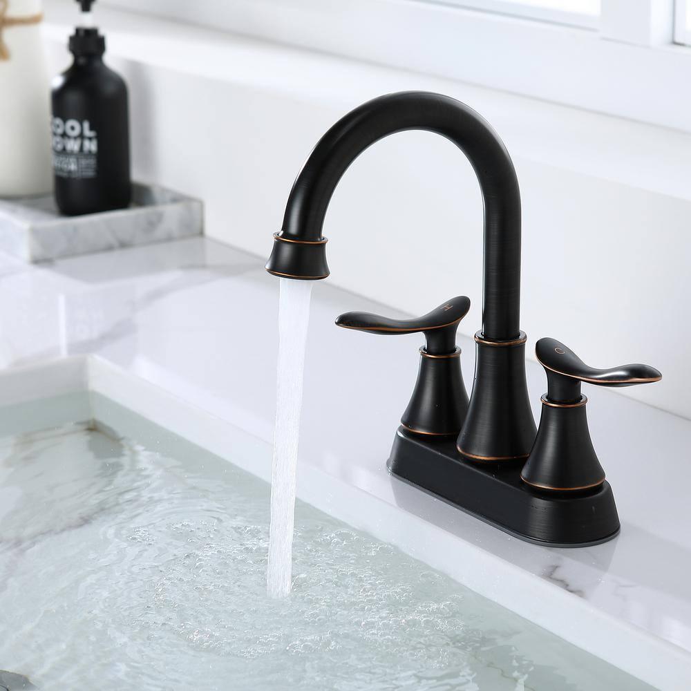 Centerset 2-handle Bathroom Faucet with Drain Assembly