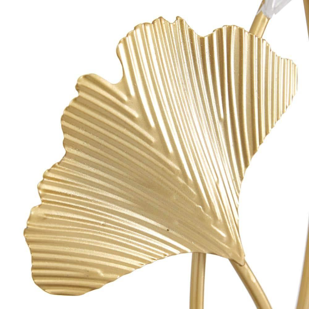 14" x 24" White Metal Leaf Sculpture, by DecMode