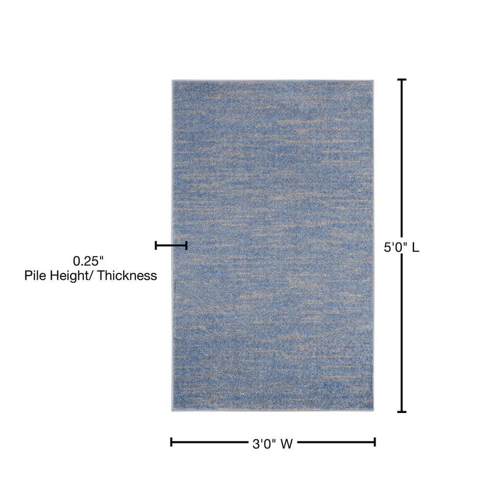 Nourison Nourison Essentials NRE01 Indoor/outdoor Area Rug - Blue/Grey 3' x 5'