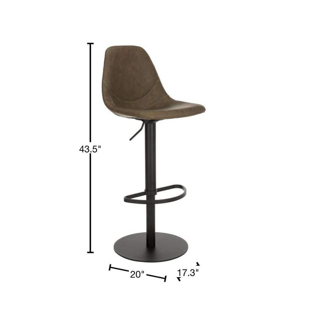 Sky Adjustable Swivel Barstool - BST3003 - Olive/Black - Safavieh
