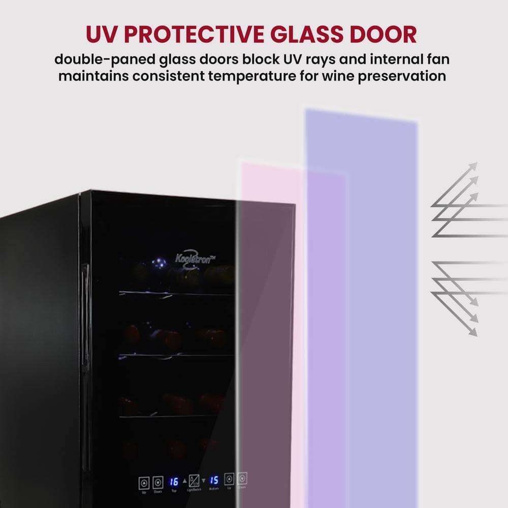 24 Bottle Dual Zone Wine Cooler, Black, 2.4 cu. ft. (68L) Freestanding Wine Fridge