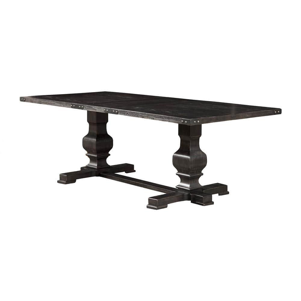 Alpine Furniture Manchester Wood Dining Table in Vintage Black