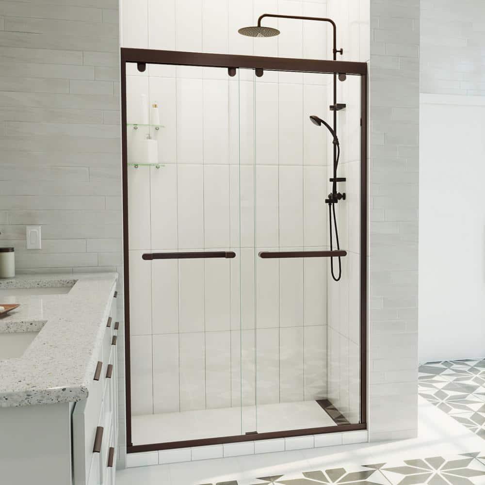 Charisma-X 44" W x 76'' H Bypass Semi-Frameless Shower Door with ClearMax Glass Treatment Technology