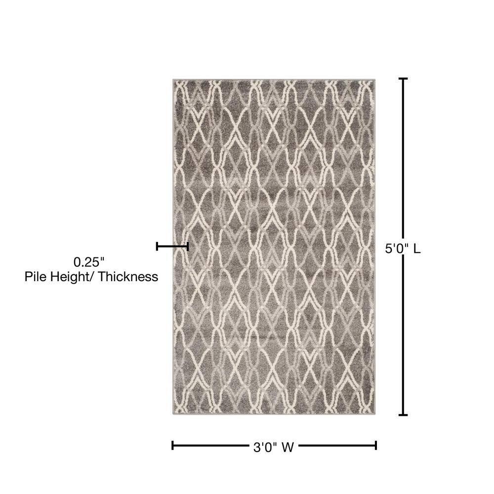 Amherst AMT417 Power Loomed Accent Rug - Grey/Light Grey - 3'x5' - Safavieh.