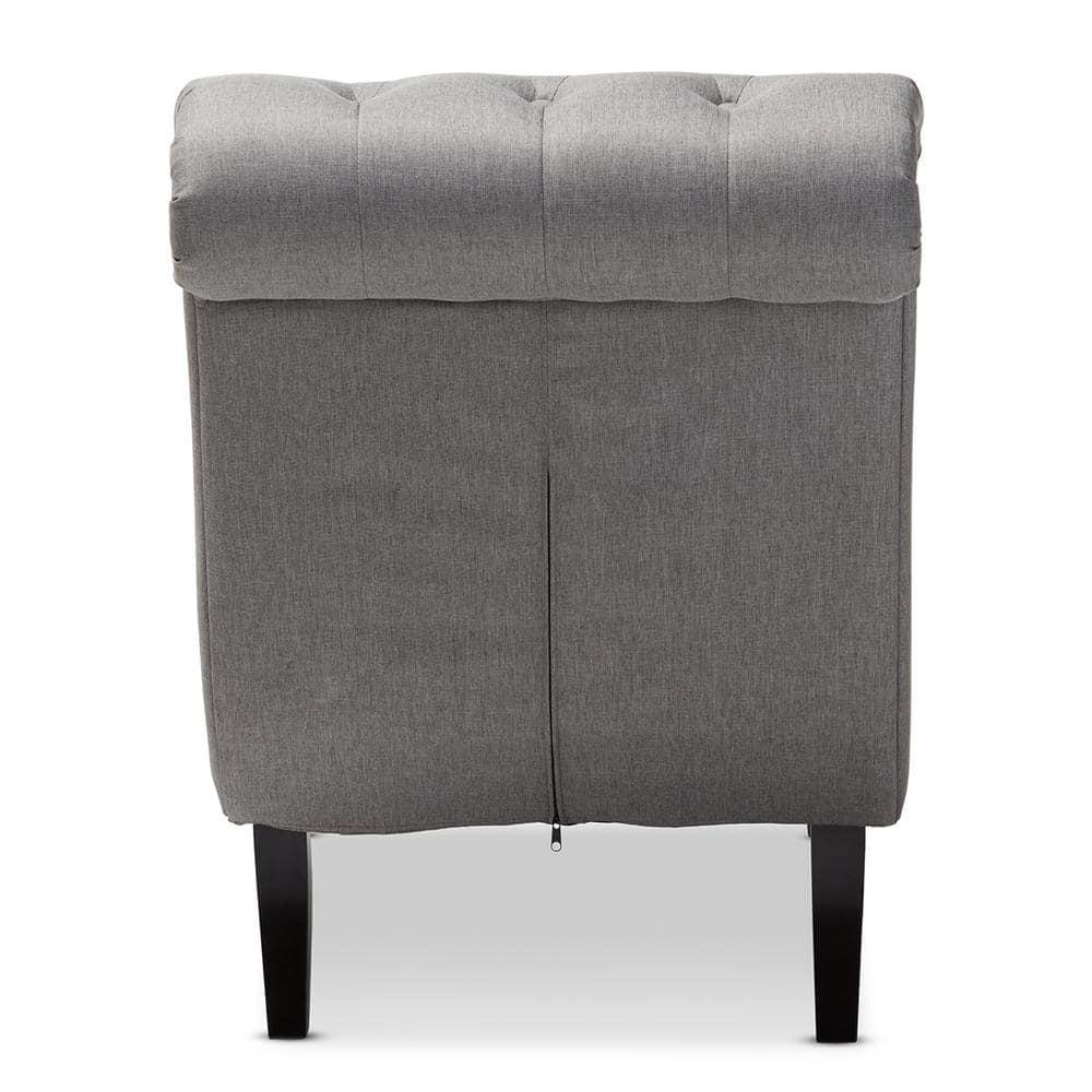 Baxton Studio Layla Mid-century Retro Modern Grey Fabric Upholstered Button-tufted Chaise Lounge