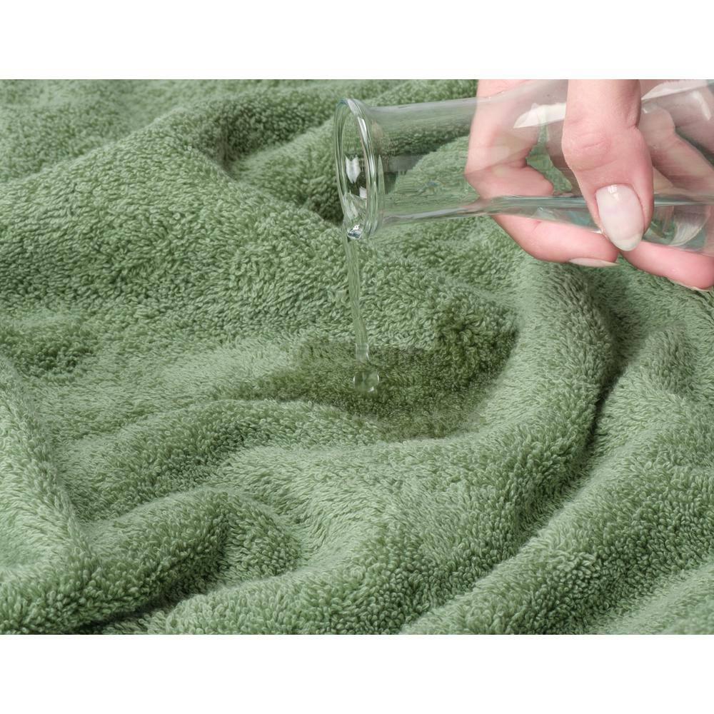 American Soft Linen 4 Pack Washcloth Set, 100% Cotton Washcloth Hand Face Towels for Bathroom and Kitchen, Sage Green