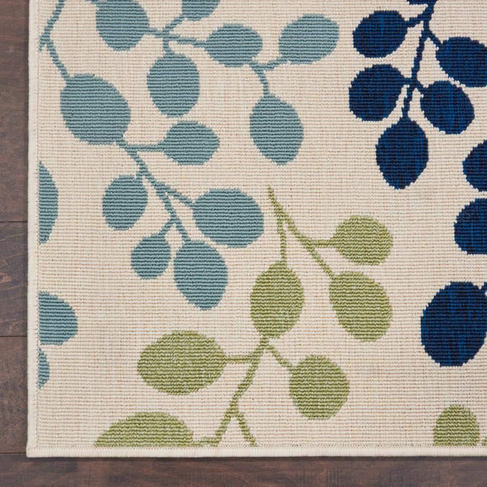Nourison Caribbean CRB01 Indoor/outdoor Area Rug - Ivory 5'3" x 5'3"square