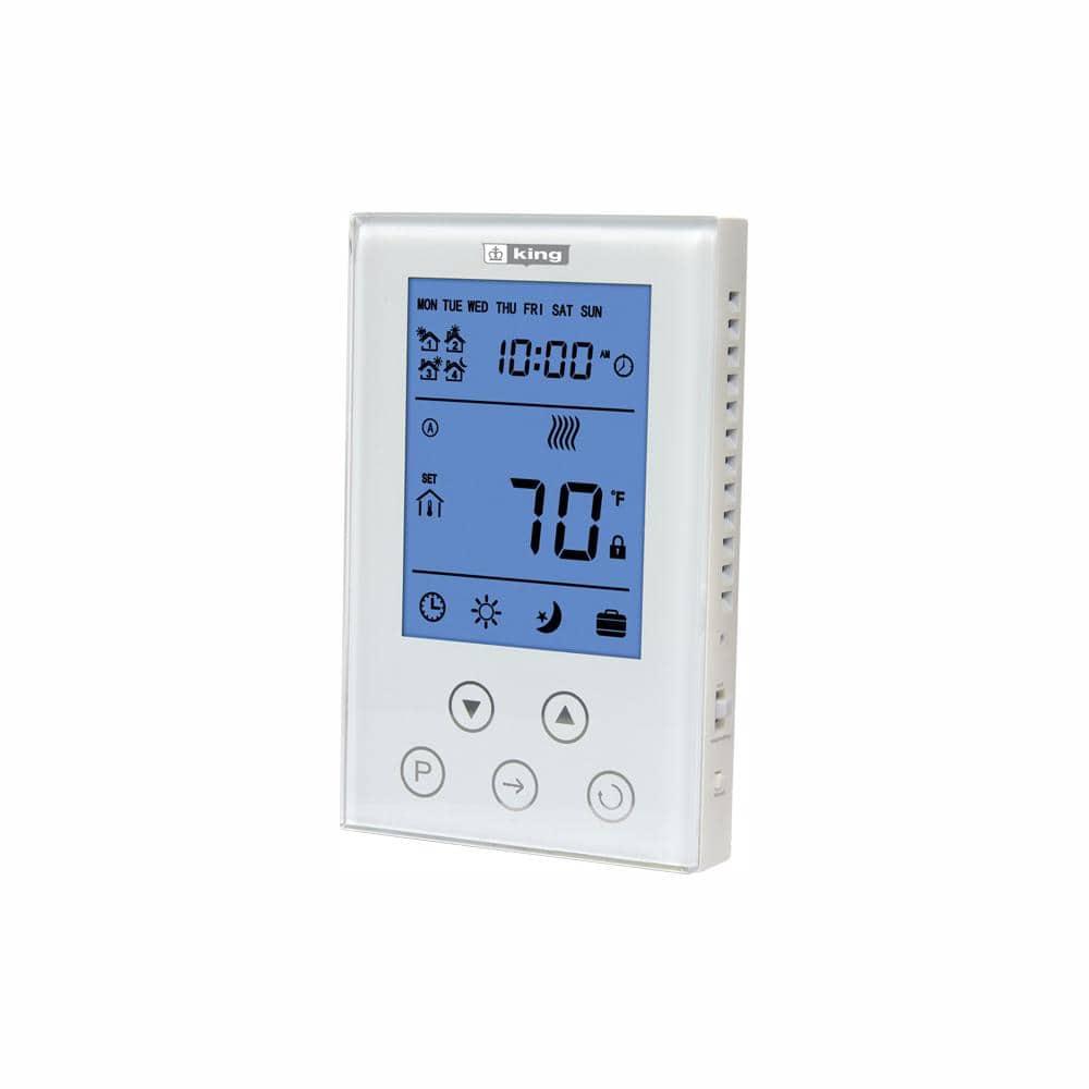 King Electric King Electric ClearTouch Smart Programmable Thermostat White