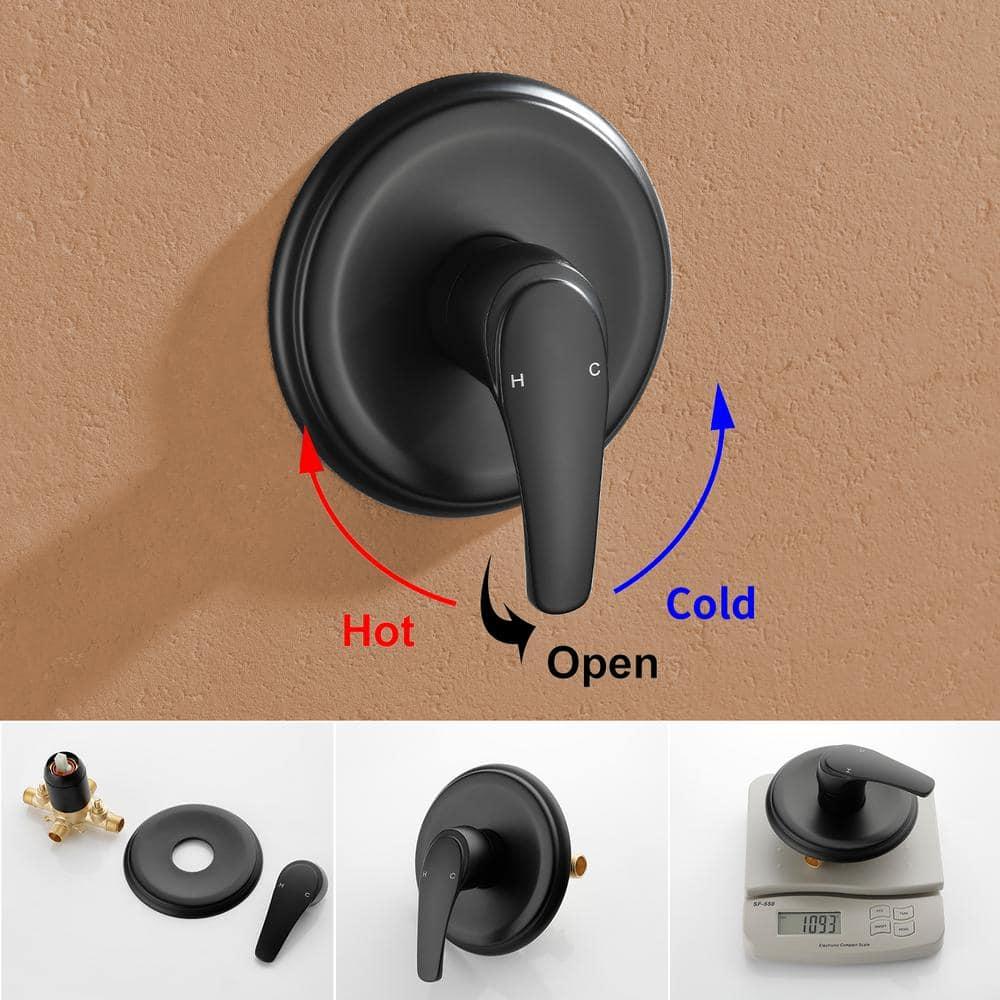 Tub Shower Faucet Set with 10 Spray Handheld Shower Matte Black Shower Head and Handle Set Shower System with Tub Spout 4.7 Inch Shower Handheld Shower Fixtures Tub and Shower Trim Kit