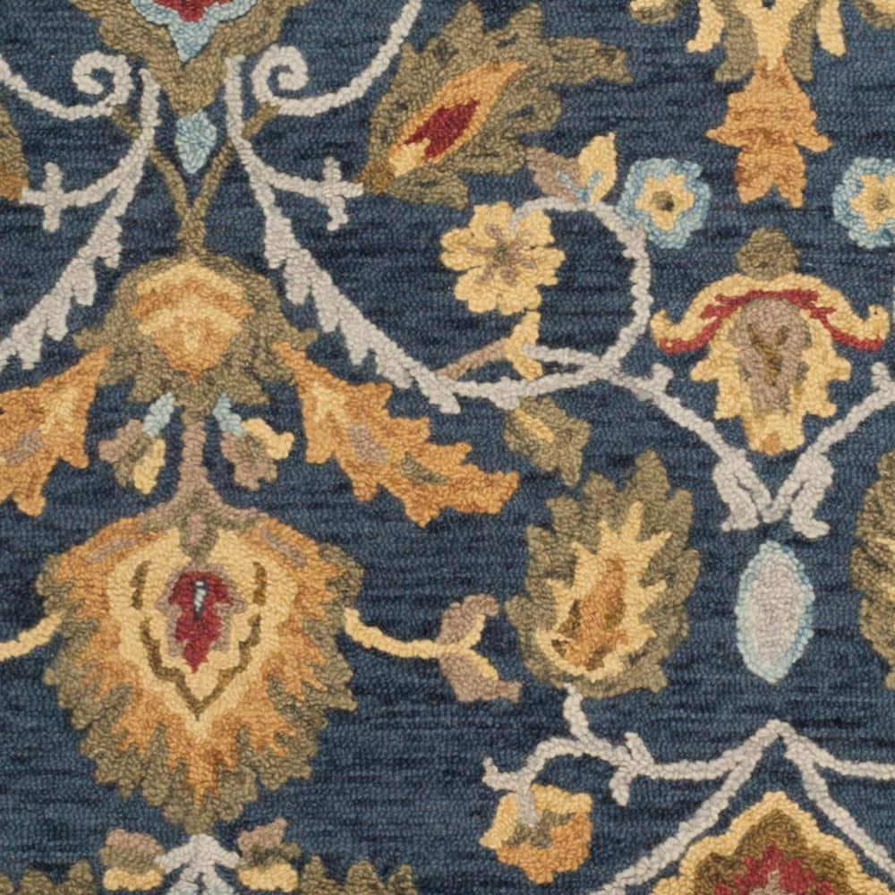 Blossom BLM402 Hand Tufted Area Rug - Navy/Multi - 6'x9' - Safavieh.