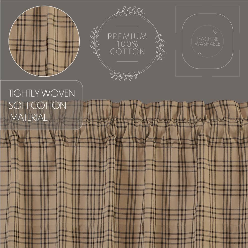 Sawyer Mill Charcoal Plaid Cotton Rod Pocket Valance, 16x60 Inches
