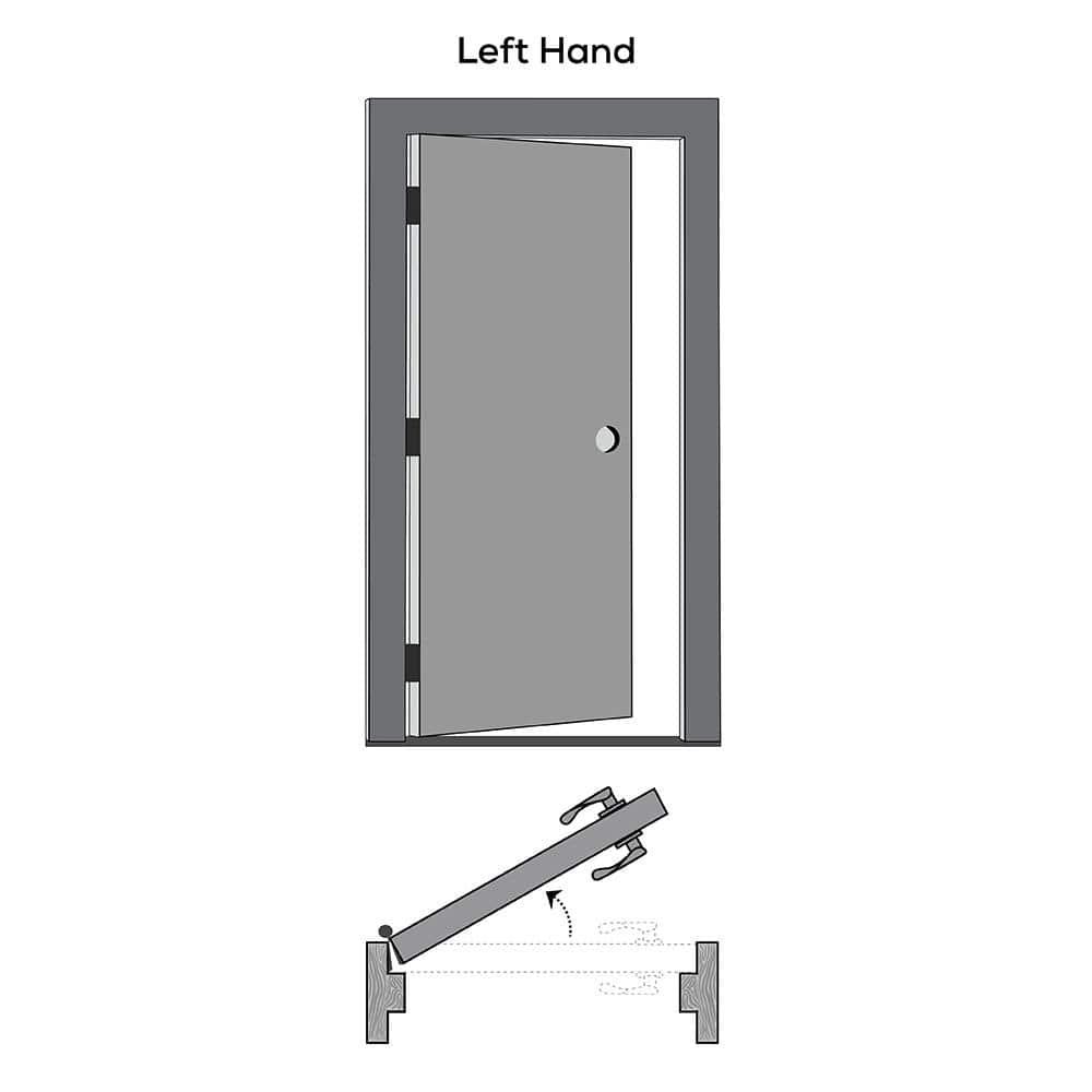 Unfinished Pine Wood 1 Lite Clear Glass Left-Hand Prehung Interior Door