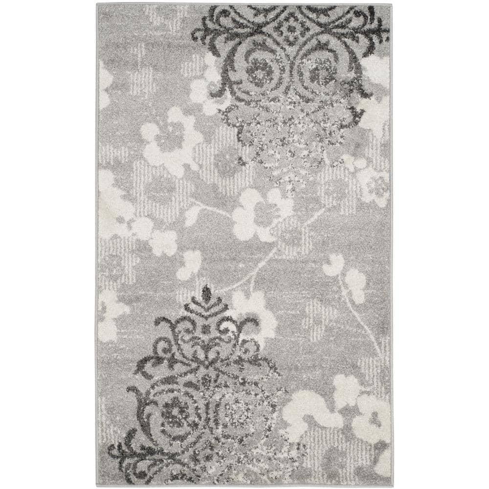 Adirondack ADR114 Machine Made Indoor Accent Rug - Silver/Ivory - 3'x5' - Safavieh