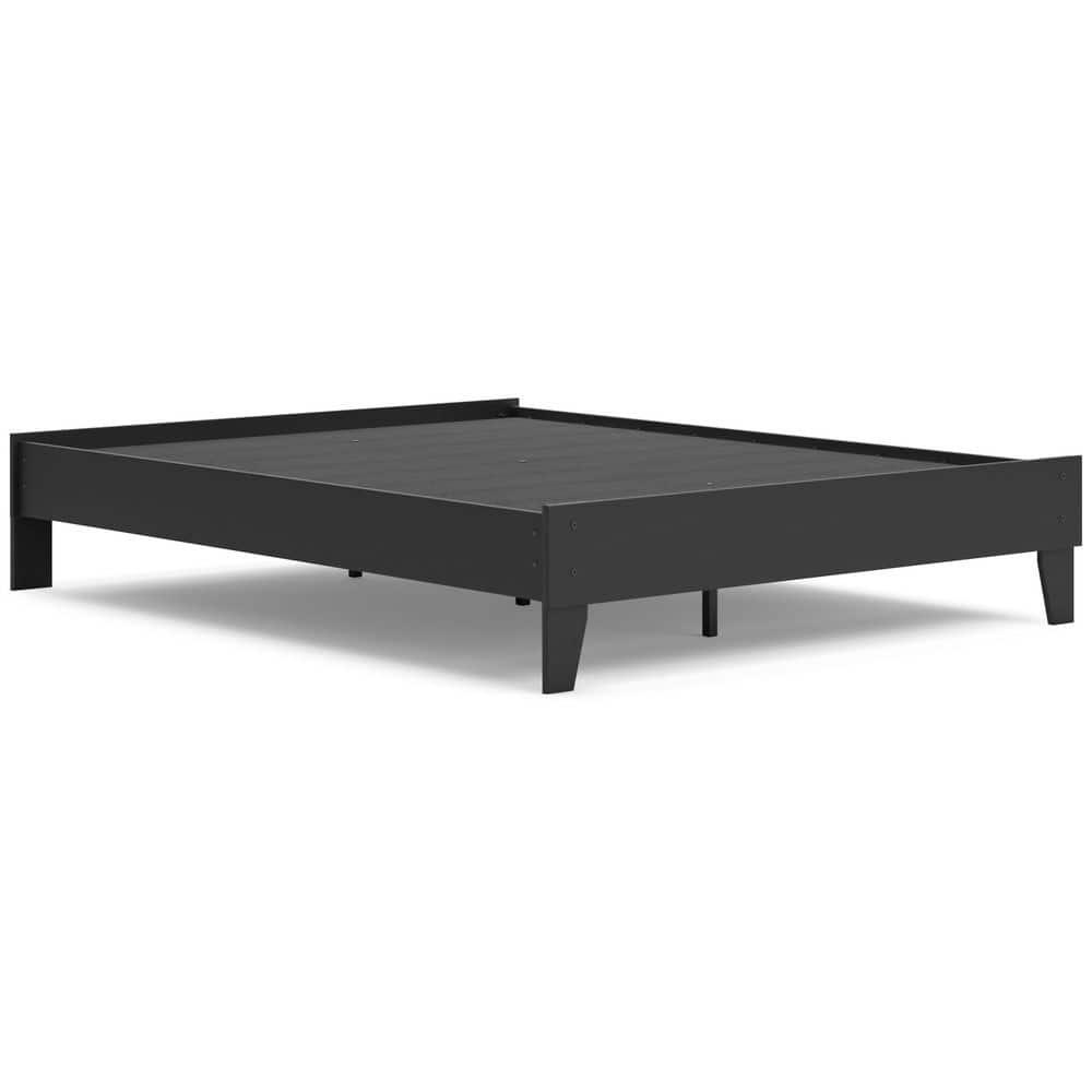 Signature Design by Socalle Queen Platform Bed in Matte Black Finish