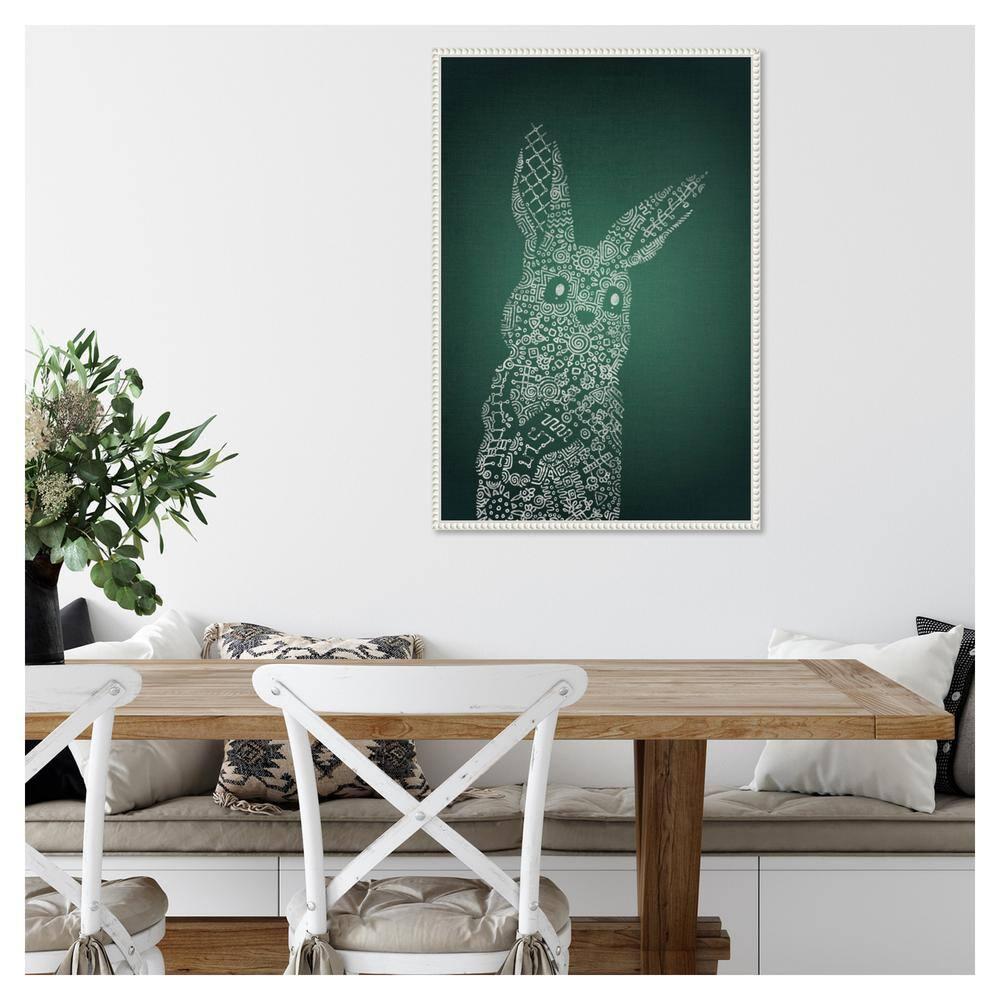 Amanti Art The Emerald Bunny by Ema Paraschiv Canvas Wall Art Print Framed 23 x 33-in.