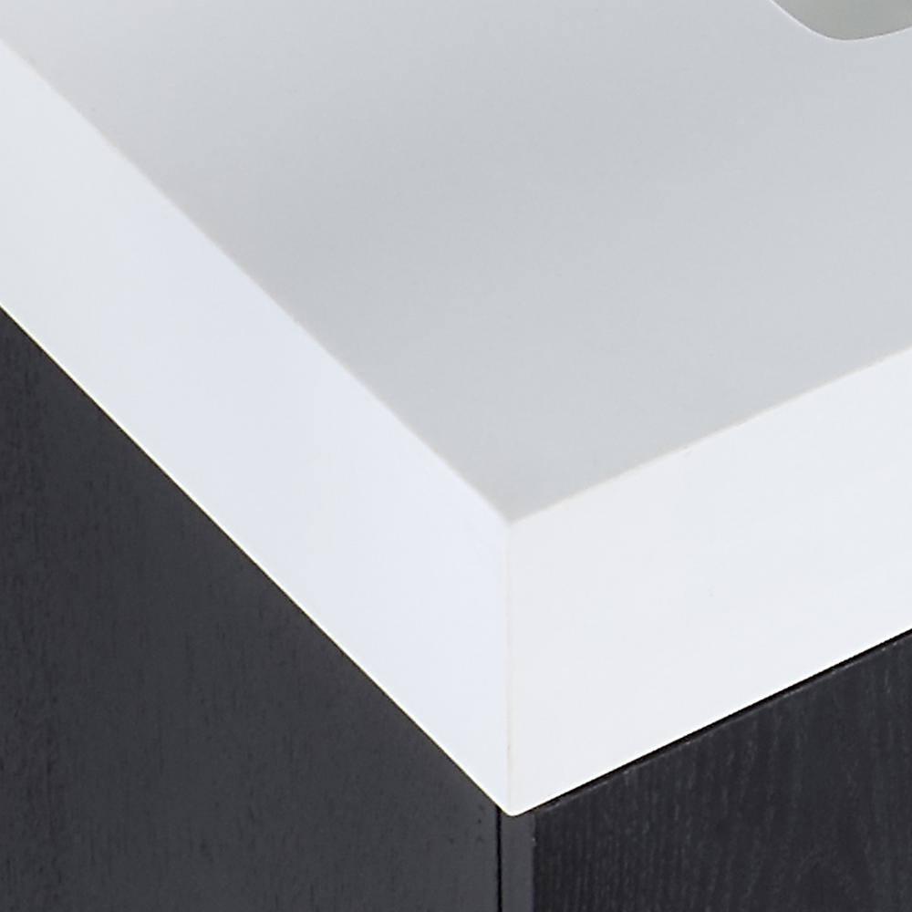Altair Tocador de 4 Puertas de Madera y Piedra Compuesta de Diseño Bianco en Roble Negro/blanco