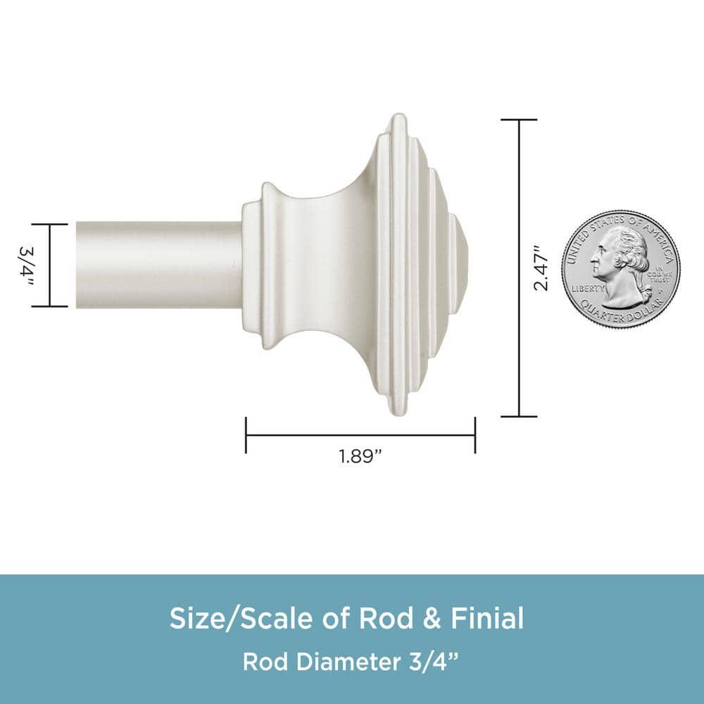 Kenney Square End Bay Window Double Curtain Rod, 78-144" Adjustable Length: 22-37" Sides, 28-72" Center, Steel