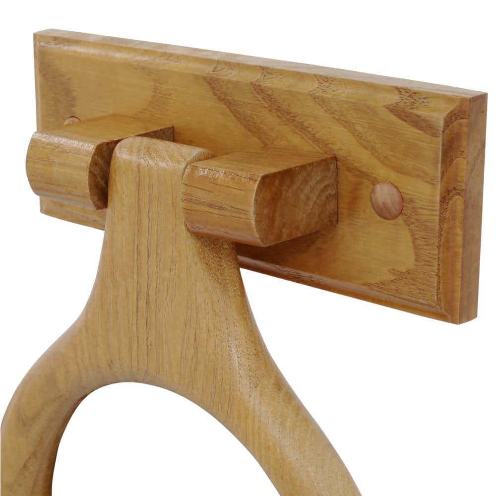 Dalton 4-Piece Bathroom Accessory Set, Honey Oak, Includes Towel Bar, Towel Ring, Toilet Paper Holder, and Robe Hook – Design House, 561258