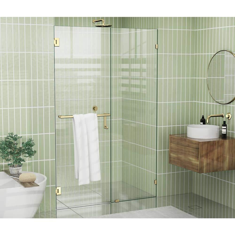 Umbra 51 in. x 78 in. Fully Frameless Wall Hinge Towel Bar Shower Door