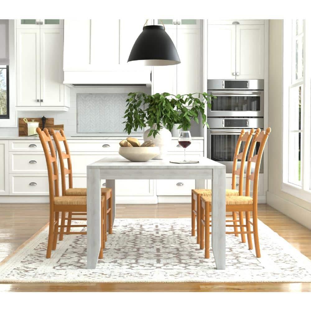 Carolina Living Aurora Rush Seat Dining Chair English Pine and Table: Woven, Ladder-Back, Wood Frame