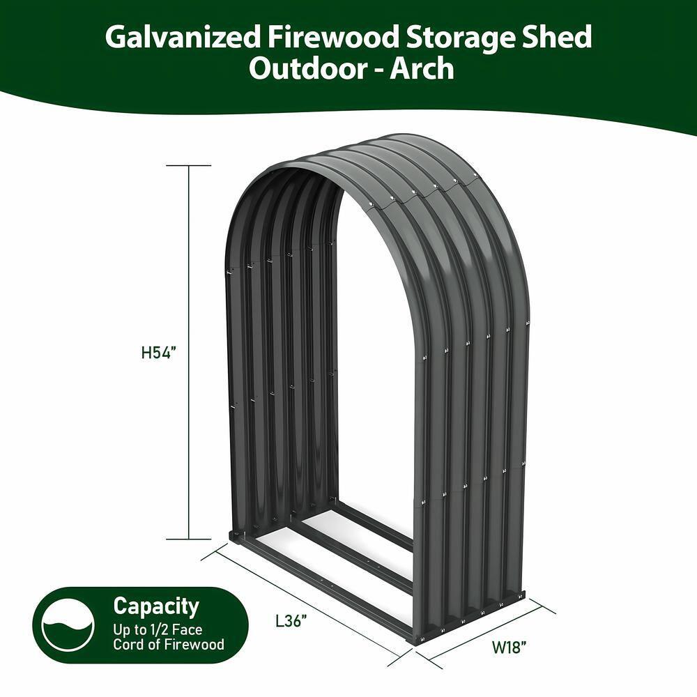TRAMULL Heavy Duty Log Holder Galvanized Steel Firewood Storage with Assembly Kit
