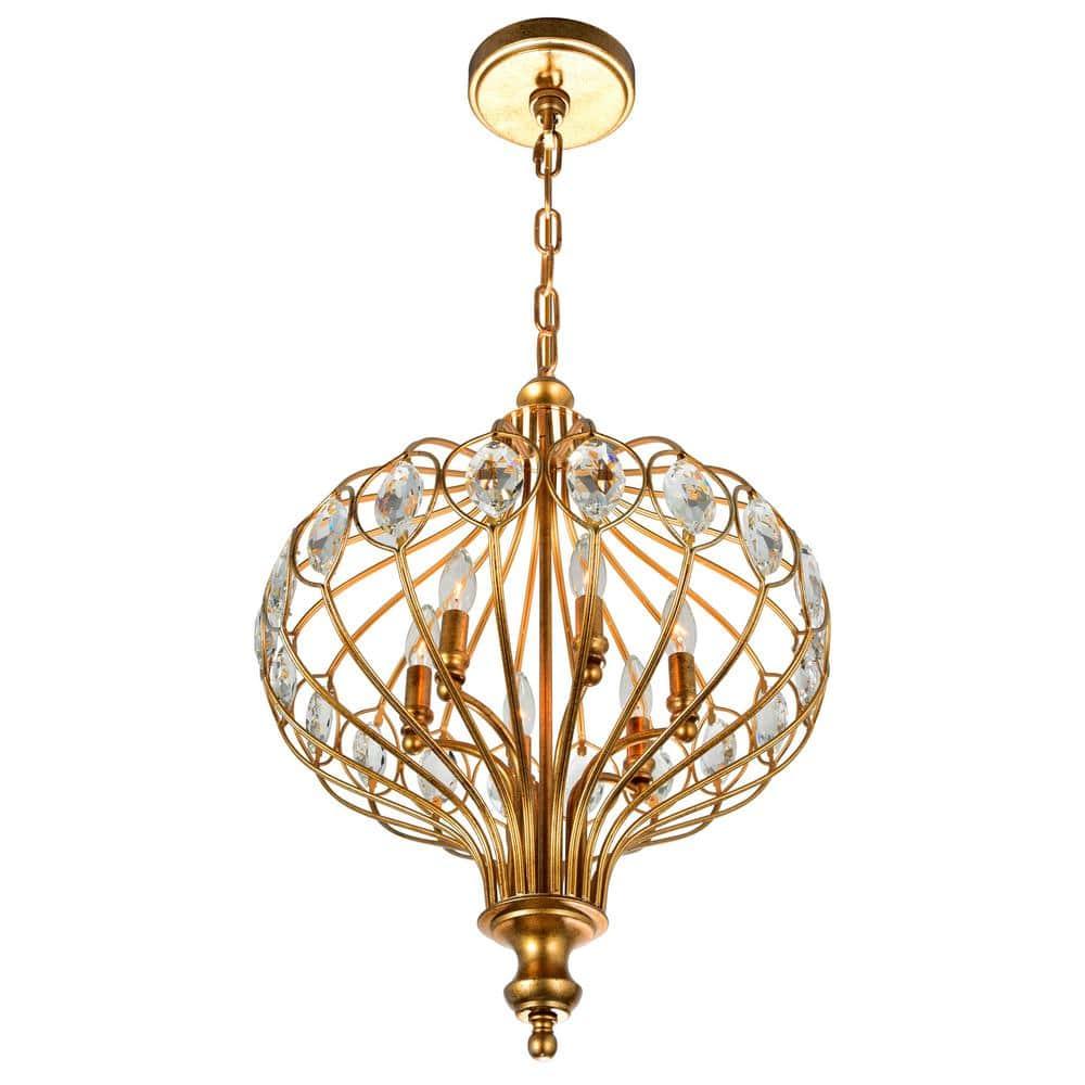 CWI Lighting Altair 6 Light Traditional Metal Chandelier in Antique Bronze
