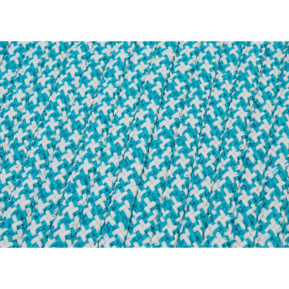 Outdoor Houndstooth Tweed - Turquoise 7'x9'