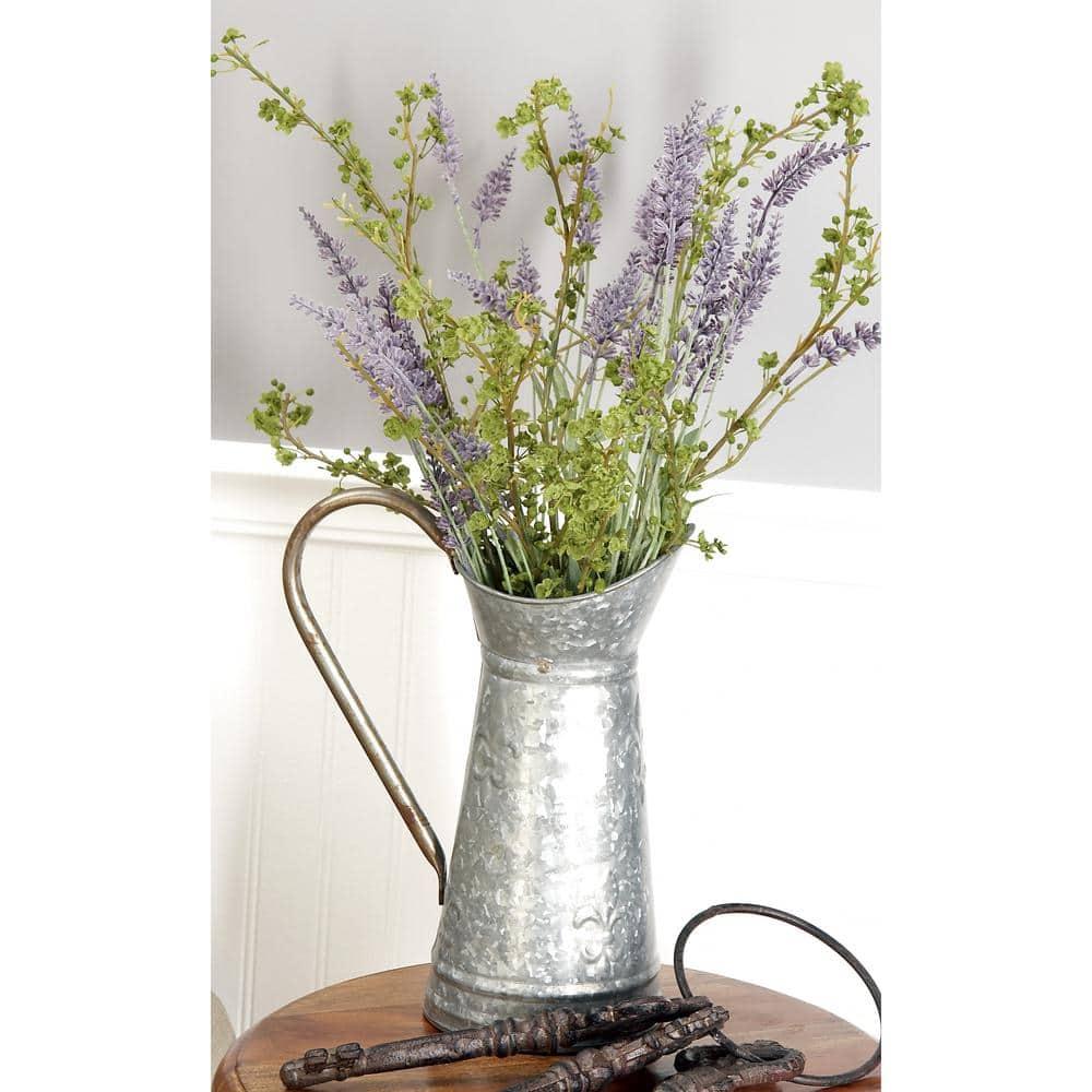 DecMode 10" x 12" Indoor Outdoor Brown Metal Watering Can Planter