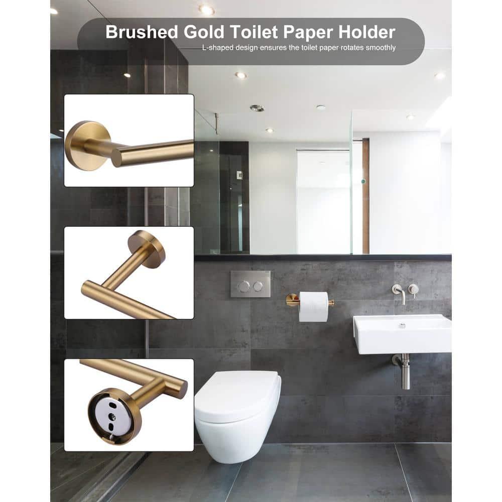 3-Piece Bath Hardware Set With Mounting Hardware With Towel Ring, Towel Hook And Toilet Paper Holder In