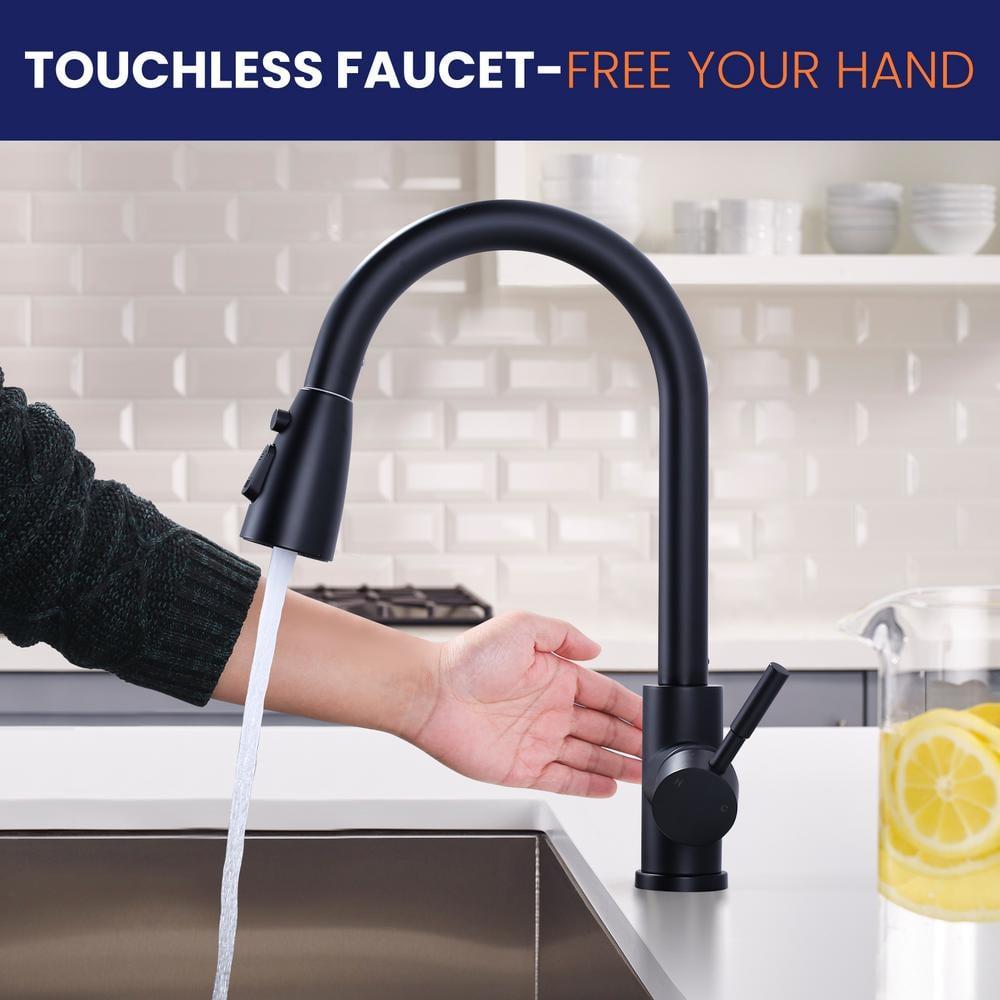 ARCORA ARCORA Stainless Steel  Single Handle Pull-Down Sprayer Kitchen Faucet Set with Touchless Sensor AR7100301B-DC