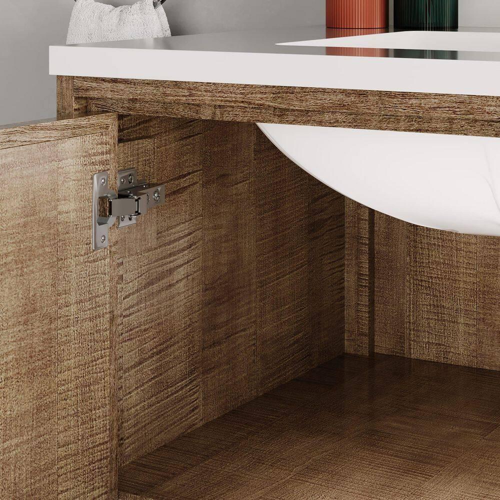 Westin 30" Lustrous Walnut Freestanding Bathroom Vanity with Quartz Top