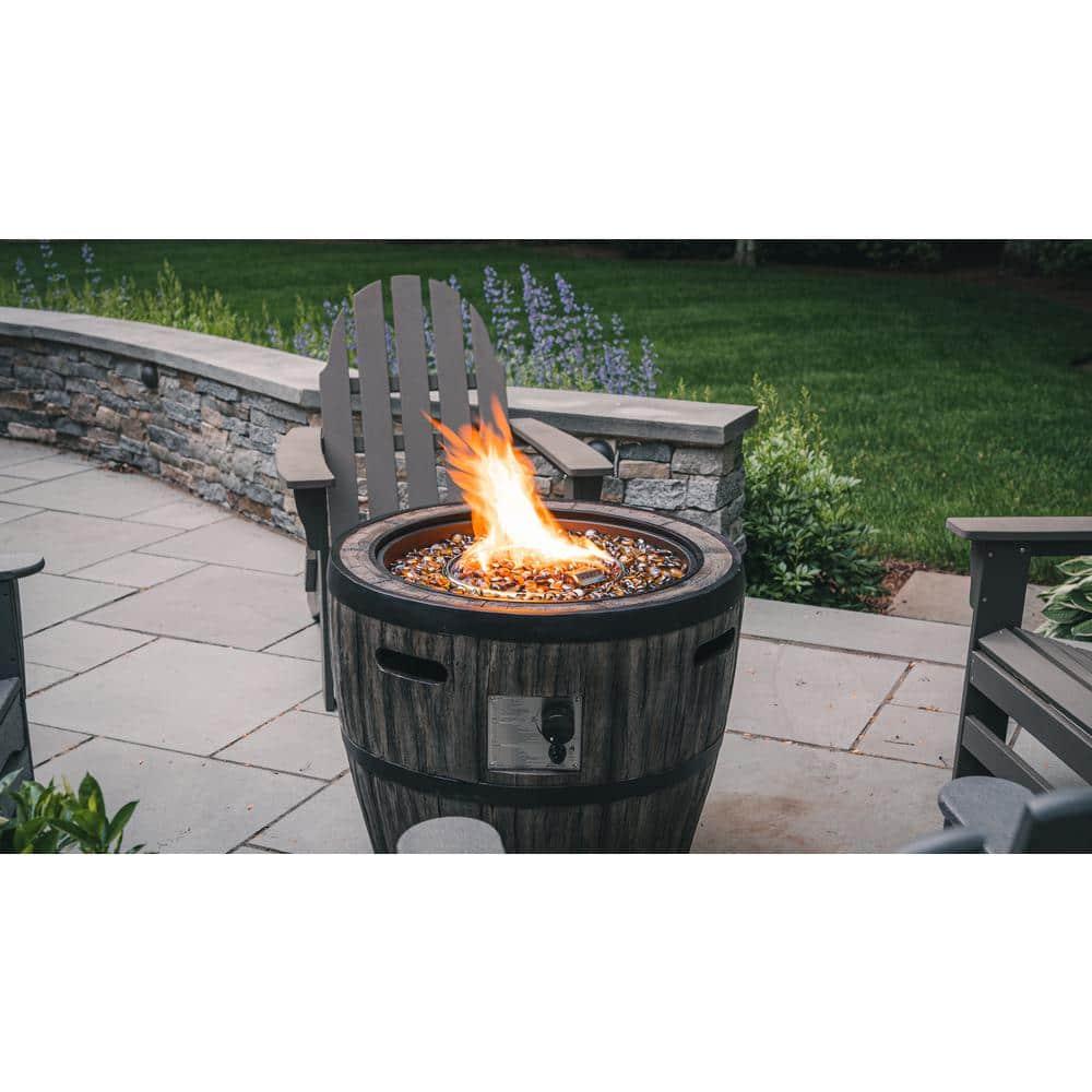 Global Outdoors Wine Barrel Gas Fire Pit 27L X 27W X 24H