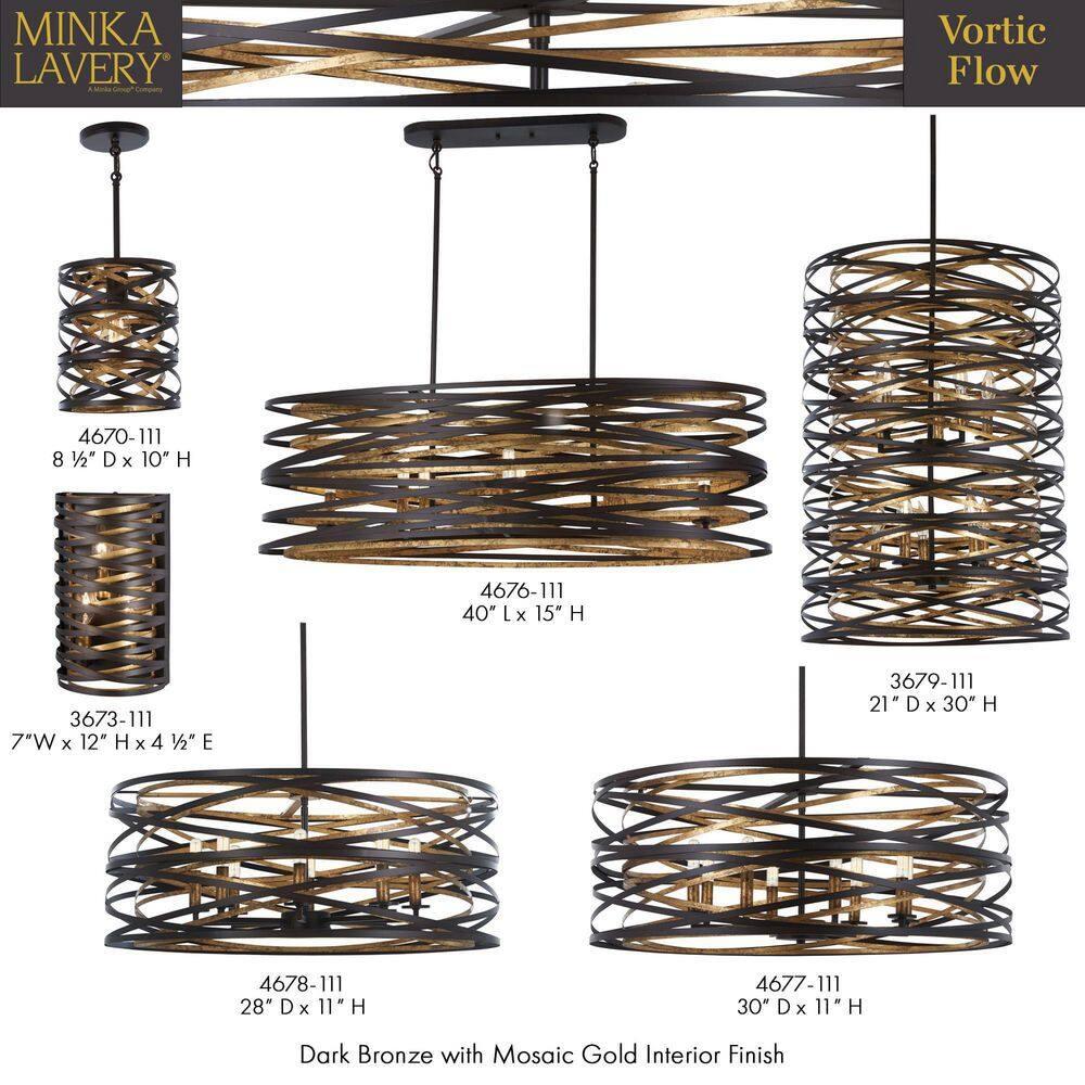 Minka Lavery Vortic Flow 8 - Light Dark Bronze/Mosaic Gold Unique/Statement Pendant