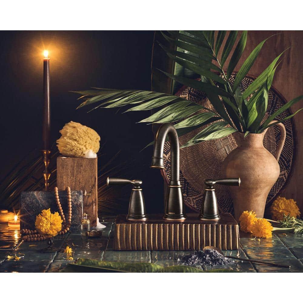 Moen 84947-BRB Moen Banbury 8 In. Widespread Double Handle High-Arc Bathroom Faucet In Mediterranean (Valve Included)