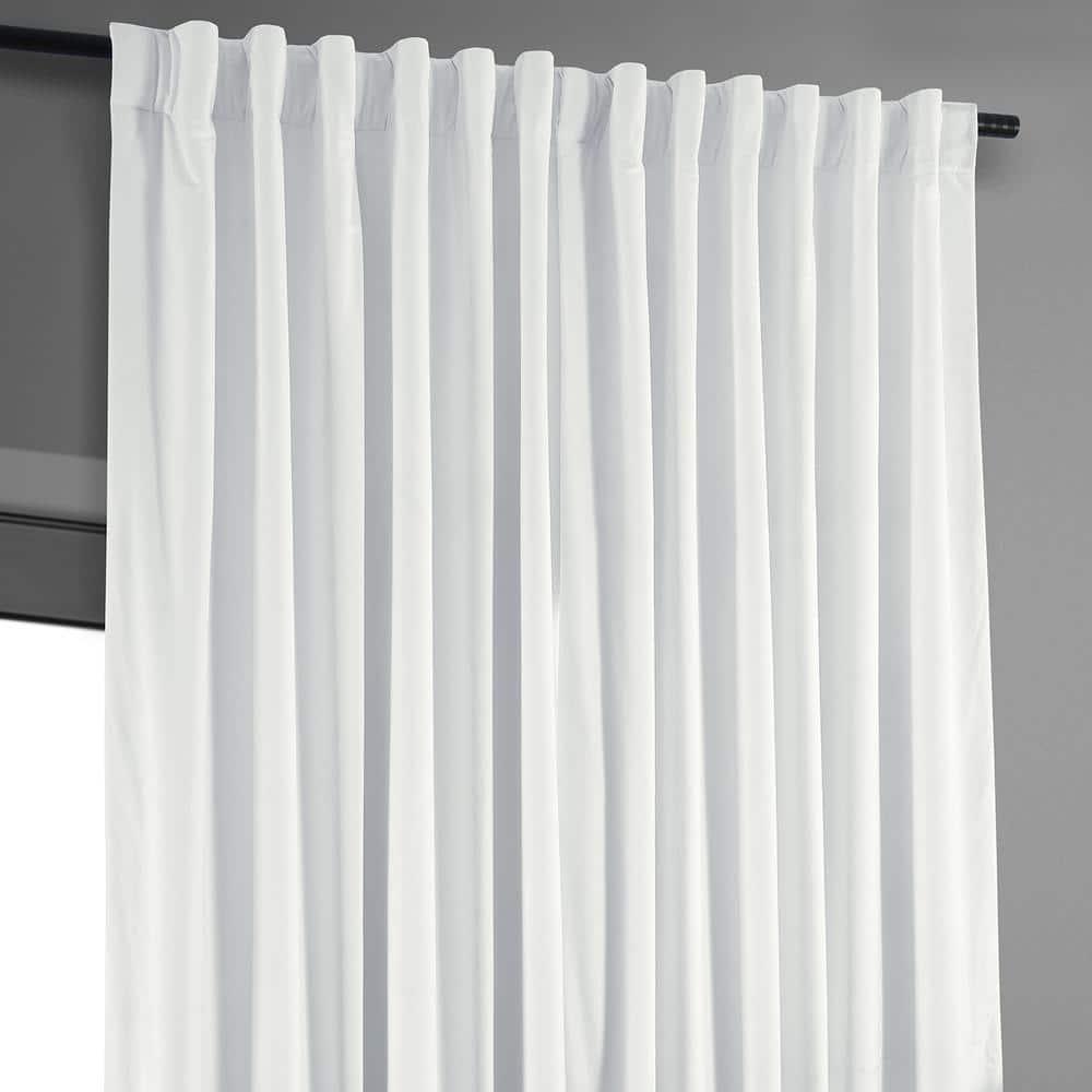 Exclusive Fabrics  Signature Extra Wide Blackout Velvet Curtain (1 Panel) Primary White 100 x 96 96 Inches