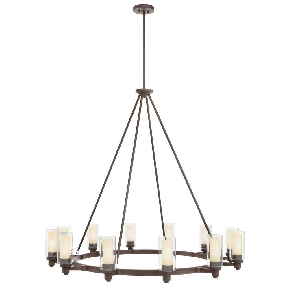 Twelve Light Chandelier With Soft Contemporary Inspirations 41 Inches Tall By 44.5 Inches Wide-Olde Bronze Finish Kichler Lighting 2347Oz