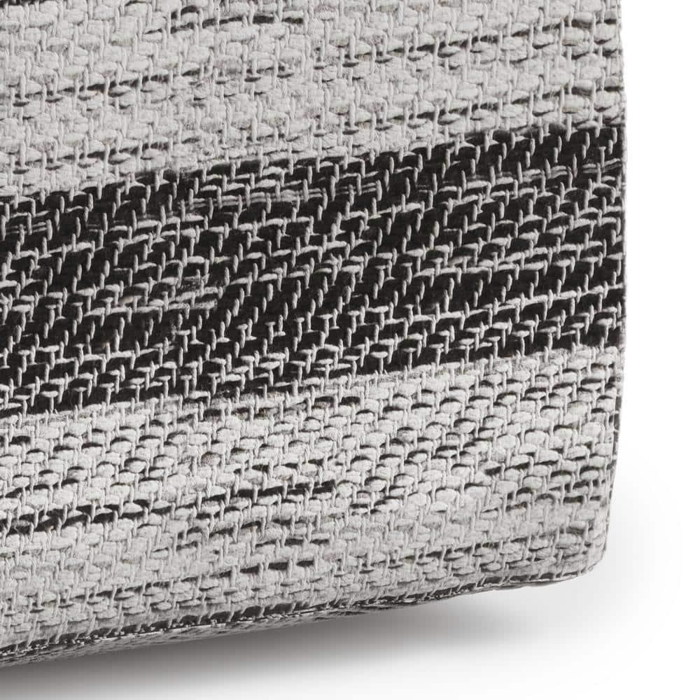 Simpli Home Clay 18"W Upholstered Cotton Square Pouf