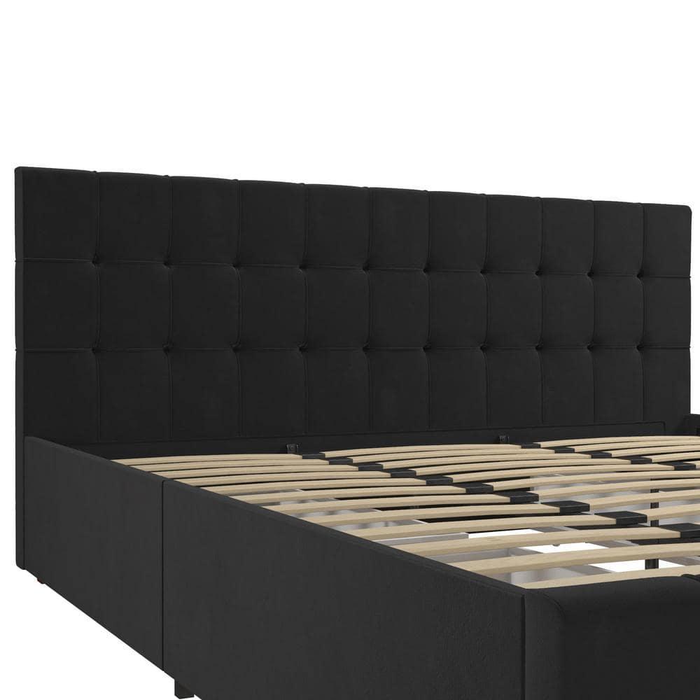 Elizabeth Tufted Upholstered Low Profile Storage Platform Bed