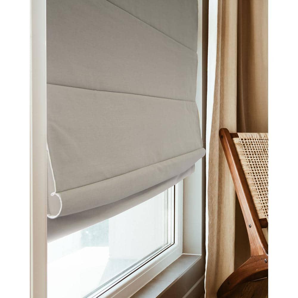 34"x64" Chicology Blackout Roman Shade Pearl Gray