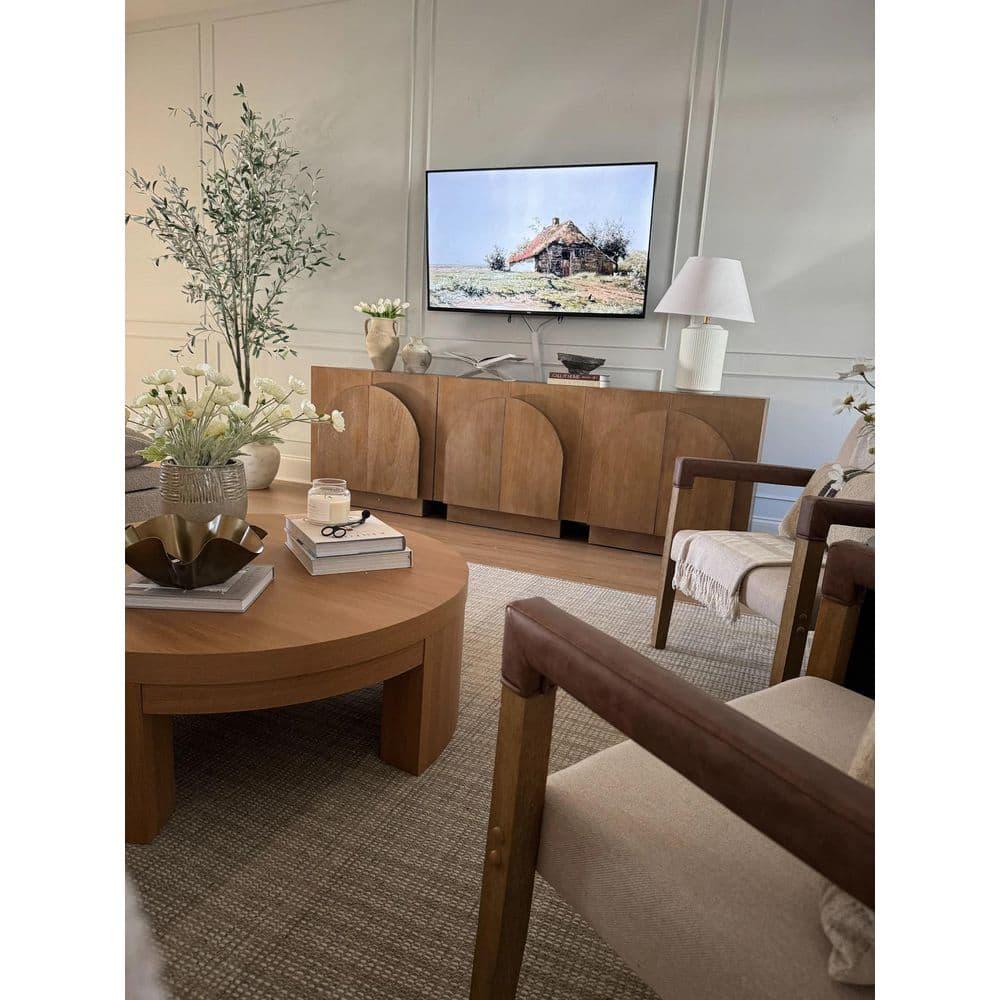 Iris Solid Wood TV Stand 2 - Door Accent Cabinet (3-Piece Set)